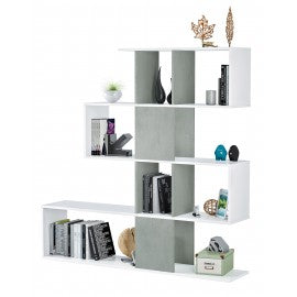 KIT LIBRERIA'ZIG-ZAG' 145X29X145H BIANCO-CEM.