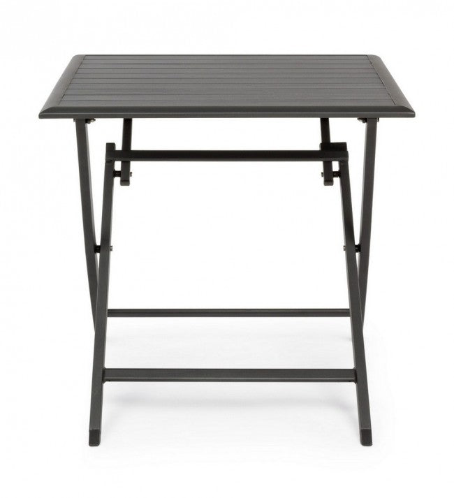 Tavolo da esterno pieghevole in alluminio Antracite ELIN 70x70x h71 cm