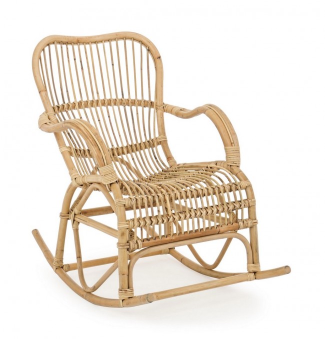Poltrona Dondolo in Rattan Naturale CASIMIRA 66x82x h88 cm
