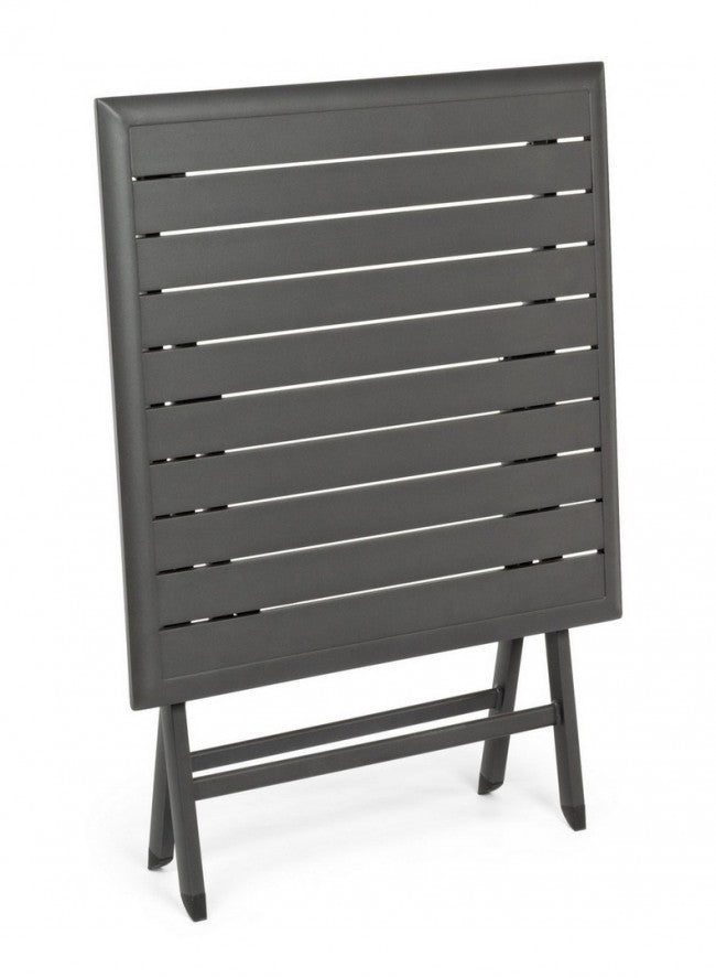 Tavolo da esterno pieghevole in alluminio Antracite ELIN 70x70x h71 cm