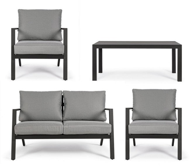 Set da giardino salotto antracite YK13 4 pezzi