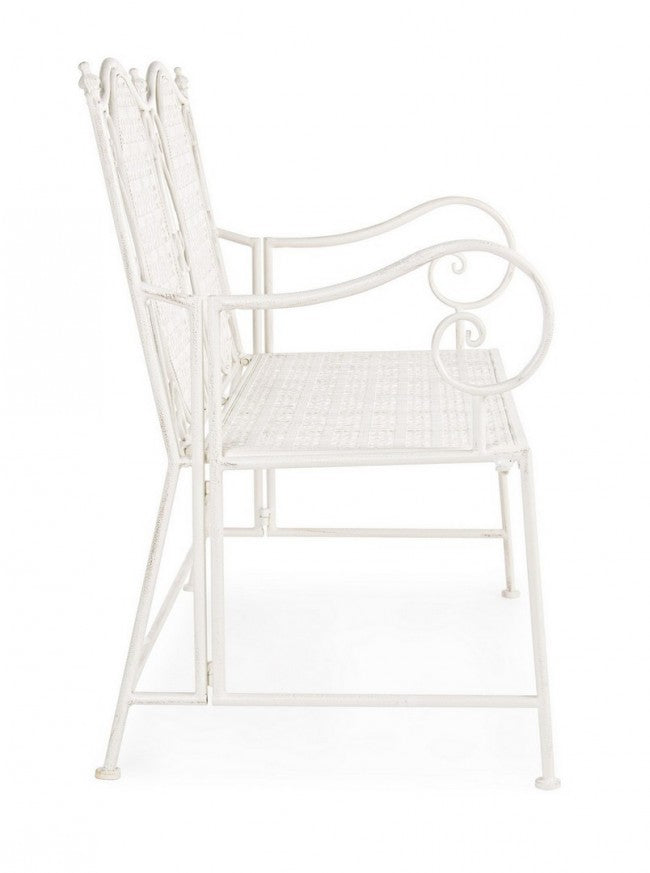 Panca pieghevole due posti in acciaio Bianca EMILY 115x60x h92 cm