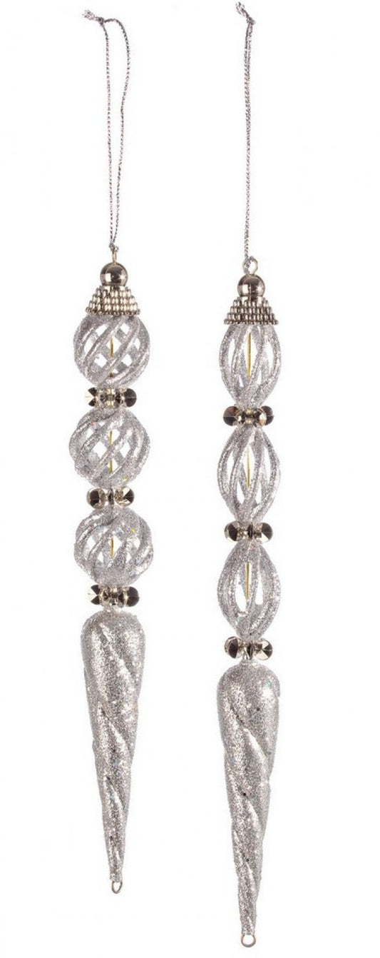 12x Pendaglio Moda Ghiaccio Argento Ass