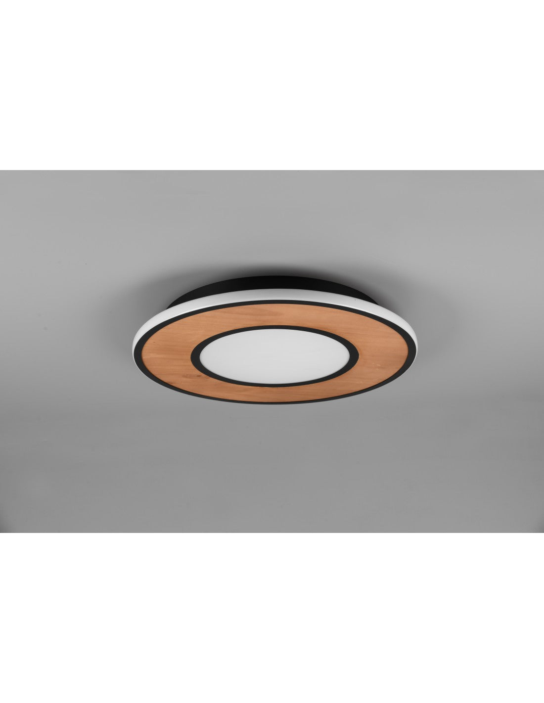 Plafoniera Vintage Legno Led Dimmer Deacon Ø50 cm Trio Lighting