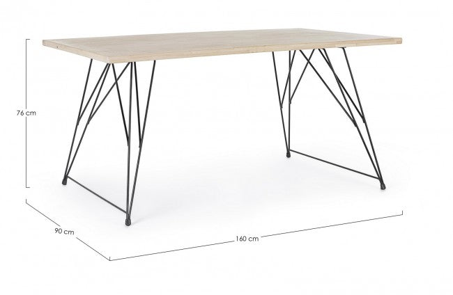 Tavolo design industrial in legno DISTRICT 160x90x h76 cm