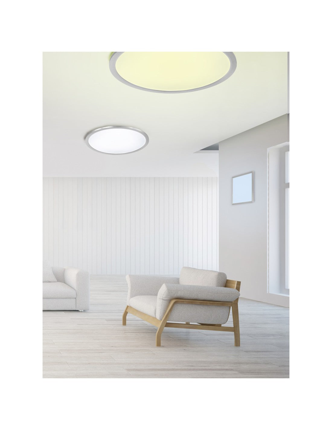 Plafoniera Rotonda Griffin Led Dimmerabile Rgbw Nichel Ø40 cm Trio Lighting