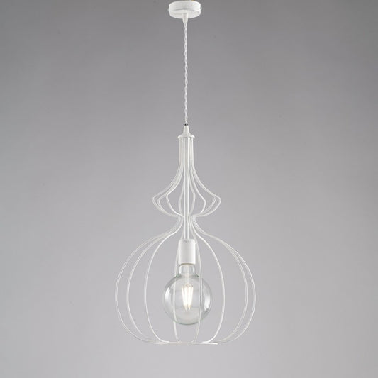 Lampadario moderno bianco urban industrial cm 35