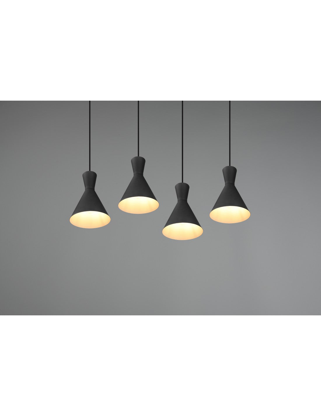 Sospensione Lineare Enzo 4xE27 Nero Opaco Trio Lighting