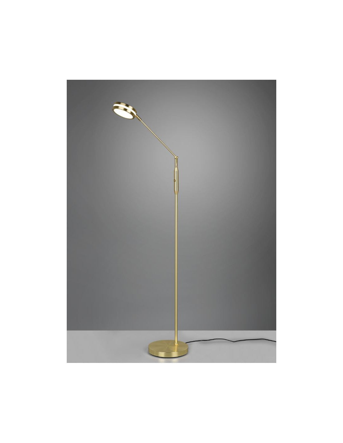 Piantana Ottone Satinato Disco Touch Led Orientabile Franklin Trio Lighting