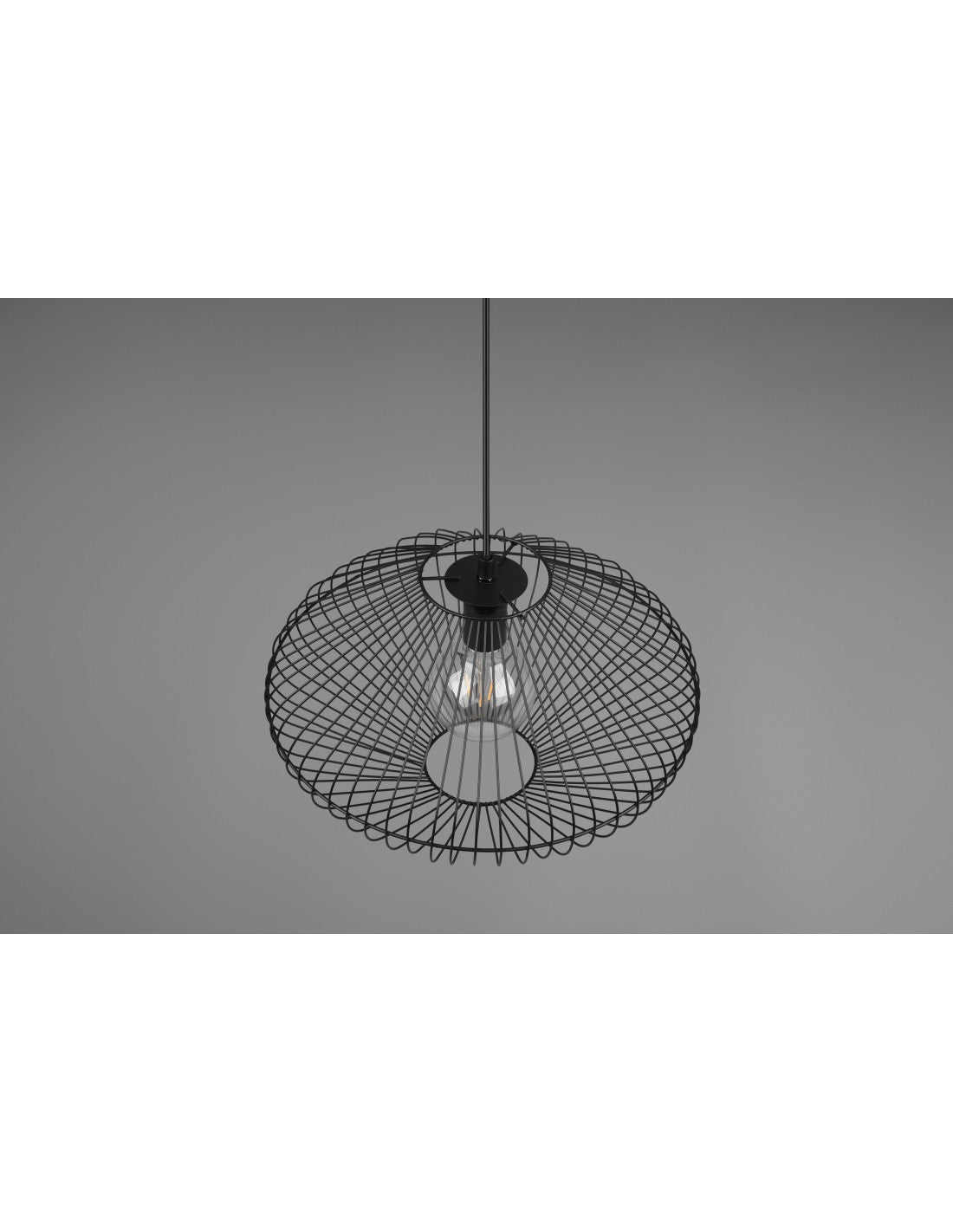 Lampadario Sospensione Gabbia Metallo Nero Cobain Trio Lighting