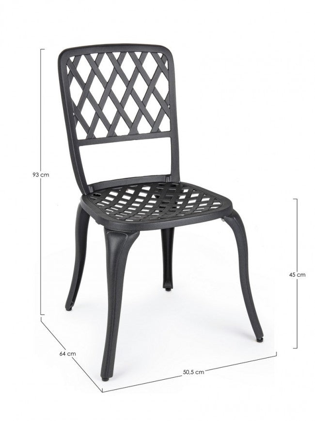 Sedia alluminio antracite esterno cm 44 x 46 x  89h