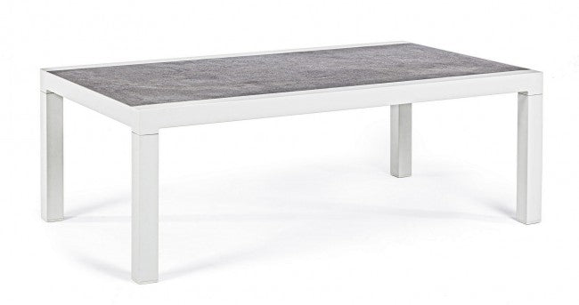 Tavolino per esterno in alluminio Bianco KLEDI LUNAR 120x70x h43 cm