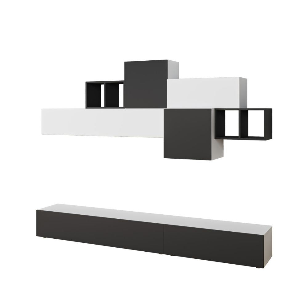 Parete attrezzata Tromen 260 cm. bianco antracite MTV234474 EFFEZ