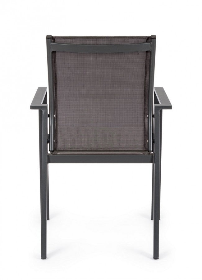 Sedia con braccioli Crozet da esterno dark antracite