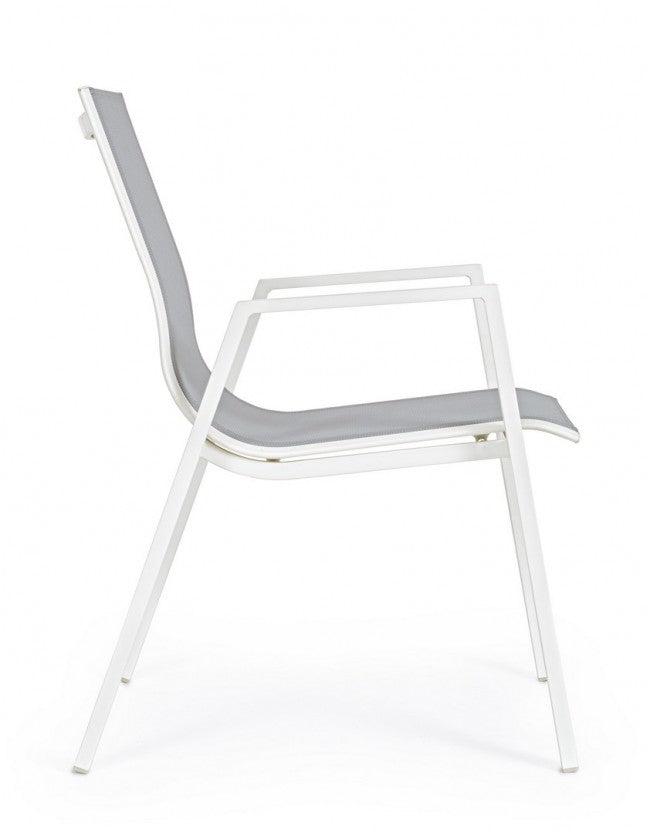 Sedia con braccioli Pelagius bianco
