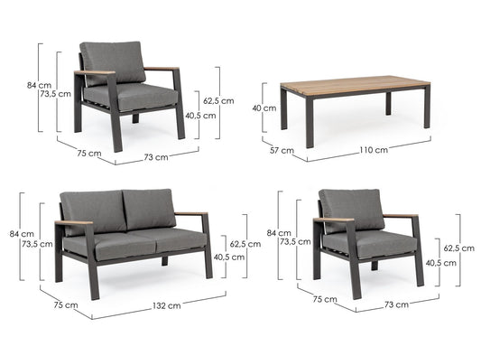 Set salotto giardino Belmar naturale/antracite