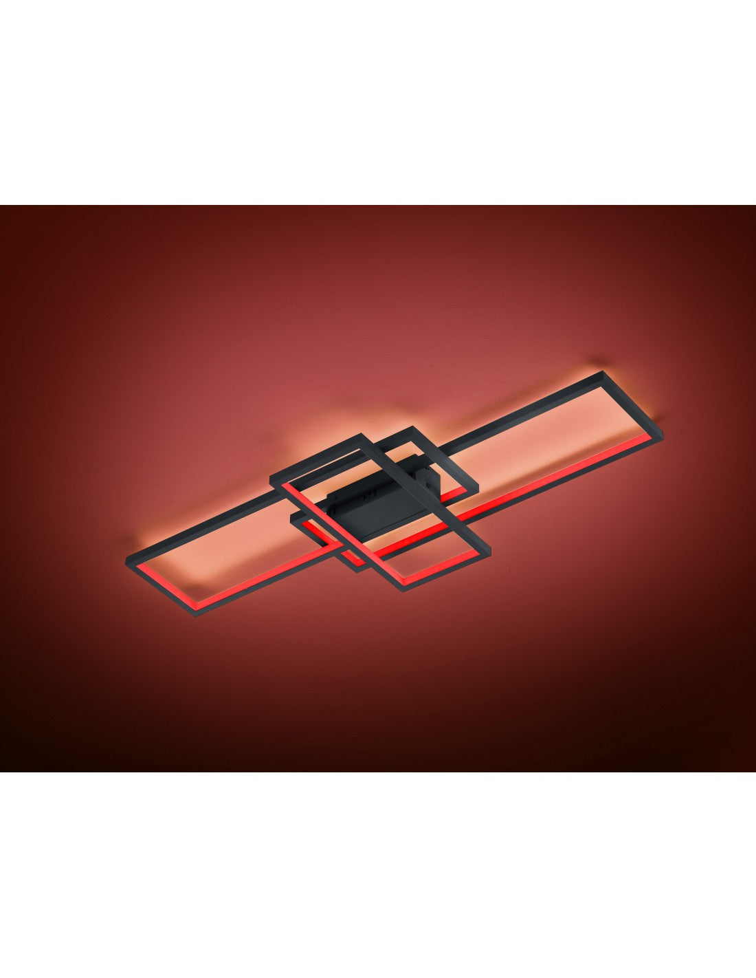 Plafoniera Led Thiago 3 Rettangoli L104 cm Antracite Trio Lighting