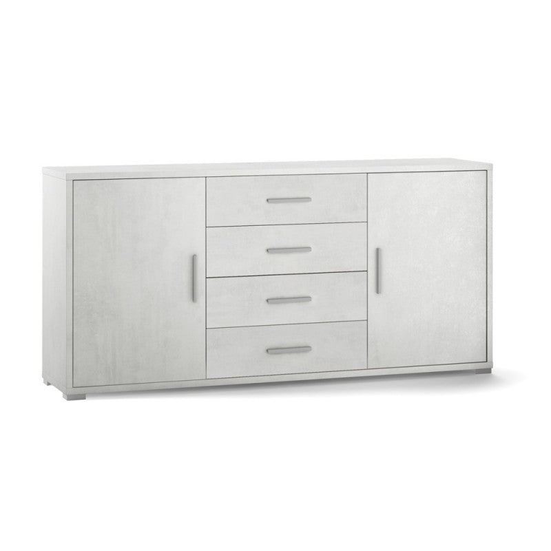 Sideboard with two doors and four drawers in Ossido White 174x41x h84 cm