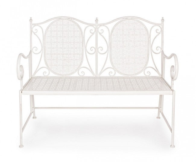 Panca pieghevole due posti in acciaio Bianca EMILY 115x60x h92 cm