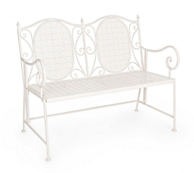 Panca pieghevole due posti in acciaio Bianca EMILY 115x60x h92 cm