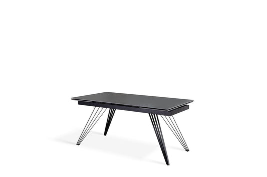 Tavolo allungabile grigio vintage-nero opaco 90 cm x 160-240  cm cm H. 76 cm
