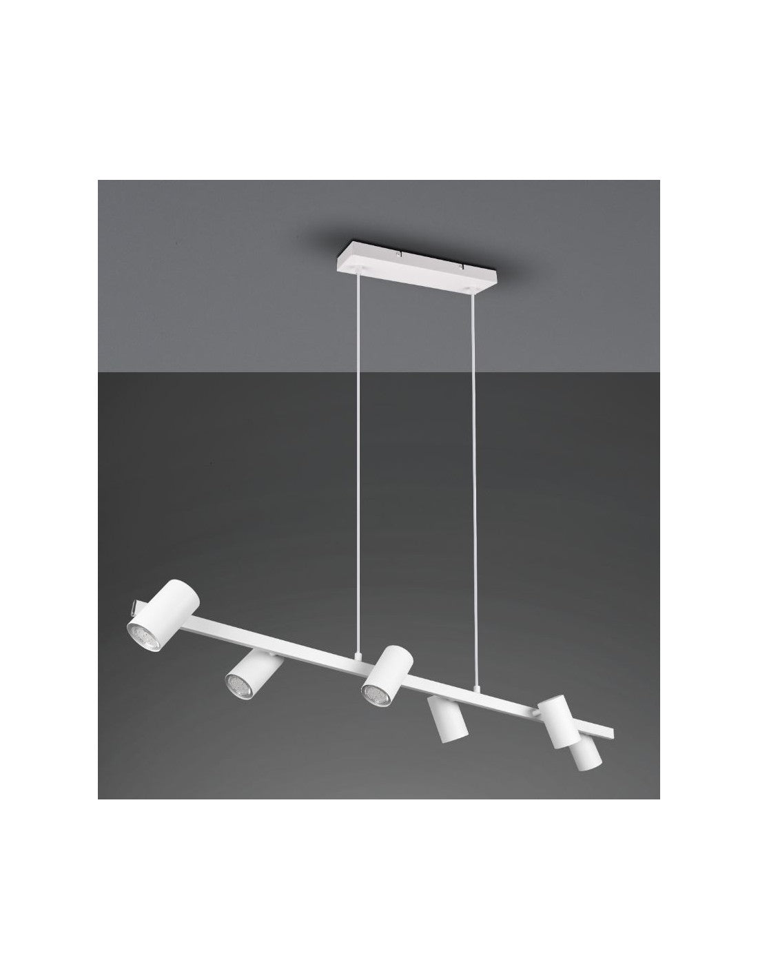 Lampadario Bianco 6 Spot Cilindrici GU10 Orientabili Marley Trio Lighting
