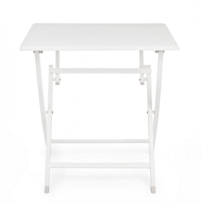 Tavolo da esterno pieghevole in alluminio Bianco ELIN 70x70x h71 cm