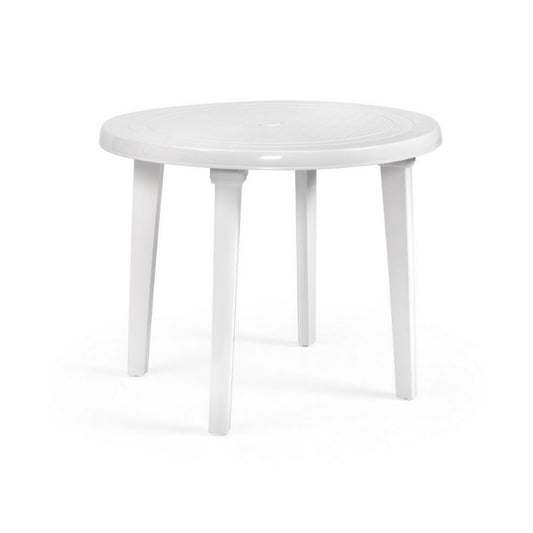 Tavolo rotondo in polipropilene per esterno Bianco BRAGA diametro 90x h72 cm