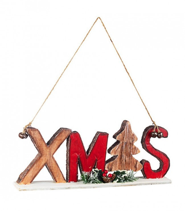 4x Pendaglio Tradition Scritta Xmas