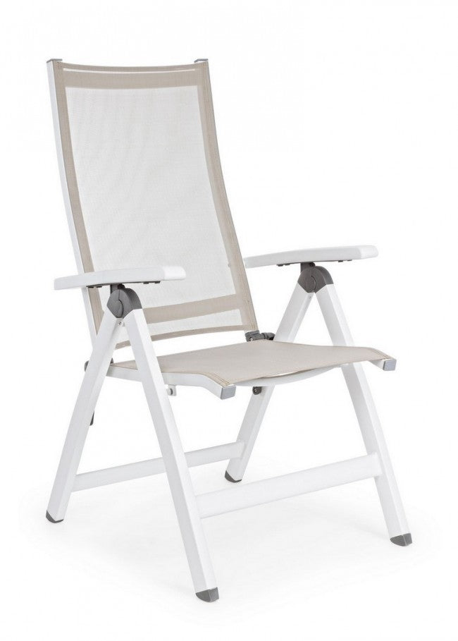 Poltrona per esterno Pieghevole CRUISE Bianco 59x71x h 113 cm