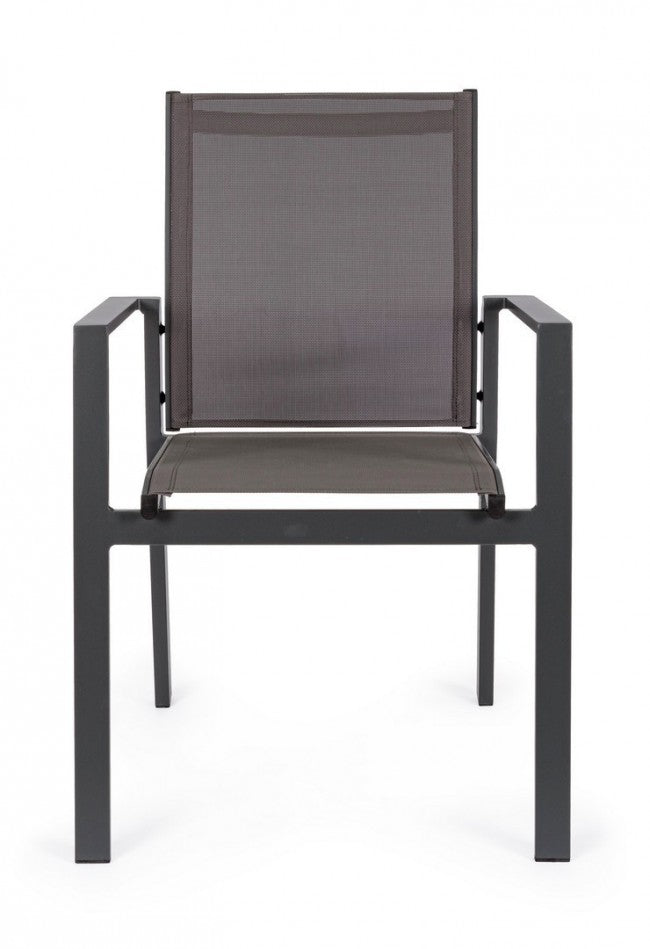 Sedia con braccioli Crozet da esterno dark antracite