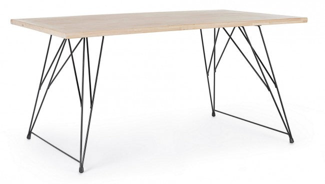 Tavolo design industrial in legno DISTRICT 160x90x h76 cm