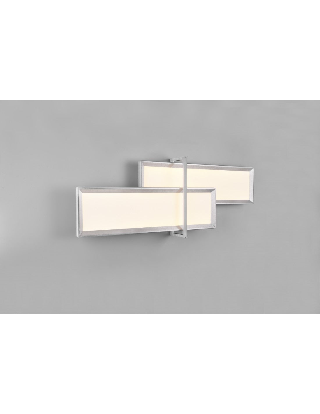 Lampada Da Soffitto 2 Rettangoli Led Dimmer Charleston Alluminio Trio Lighting