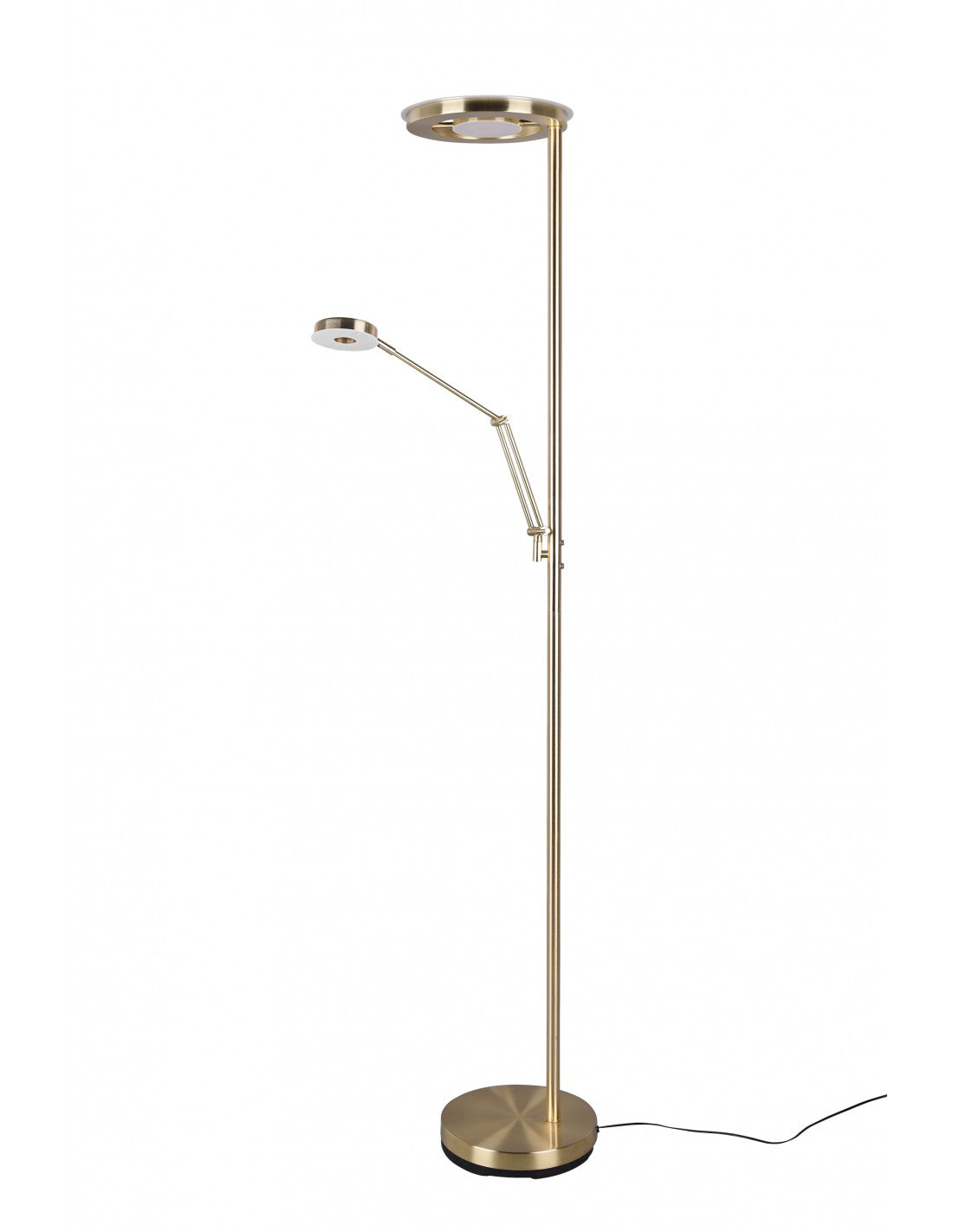 Piantana Led Moderna Con Luce Spot da Lettura Dimmerabile Barrie Ottone Trio Lighting