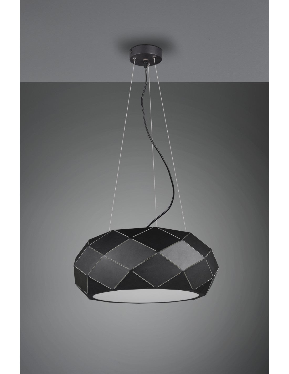 Sospensione 3xE27 Zandor Nero Ø50 cm Trio Lighting