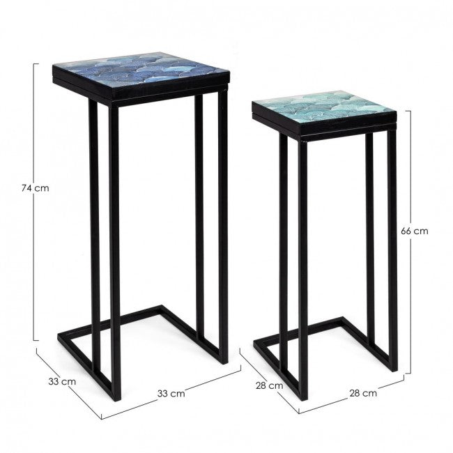 Set tavolini moderni arredo industrial pz 2
