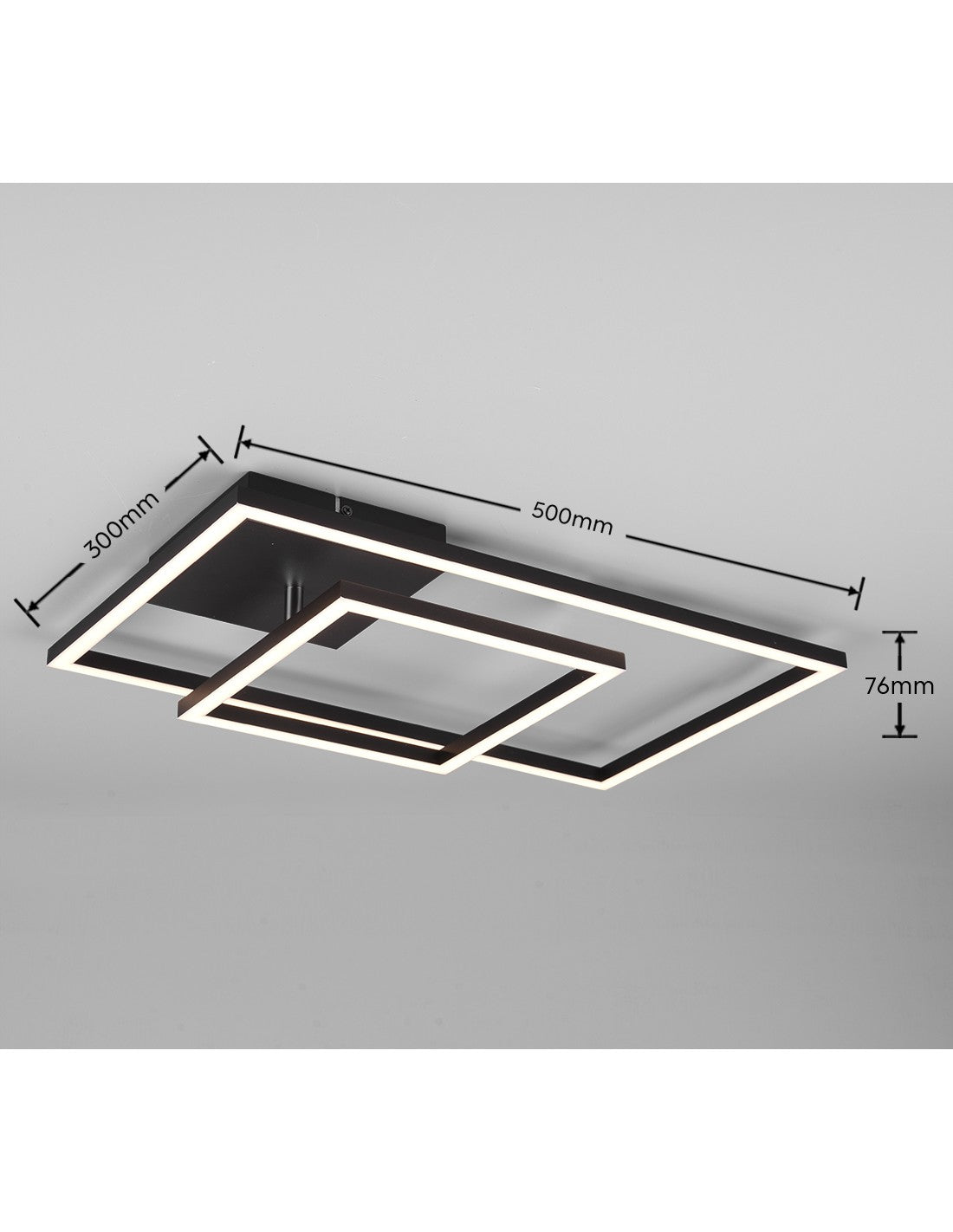 Plafoniera Soffitto Squadrata Orientabile Led Dimmer 4000K Padella Nero Trio Lighting