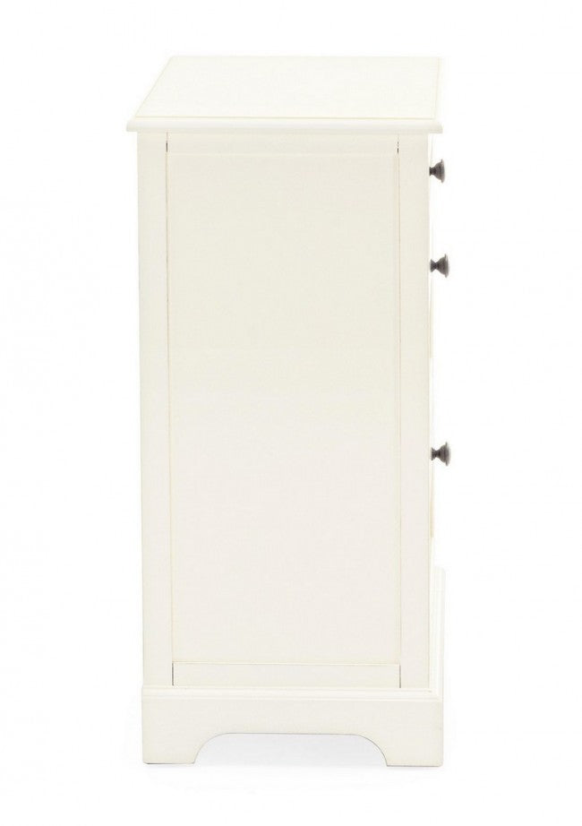 Cassettiera in legno tre cassetti Bianca AMABEL 40x32x h70 cm