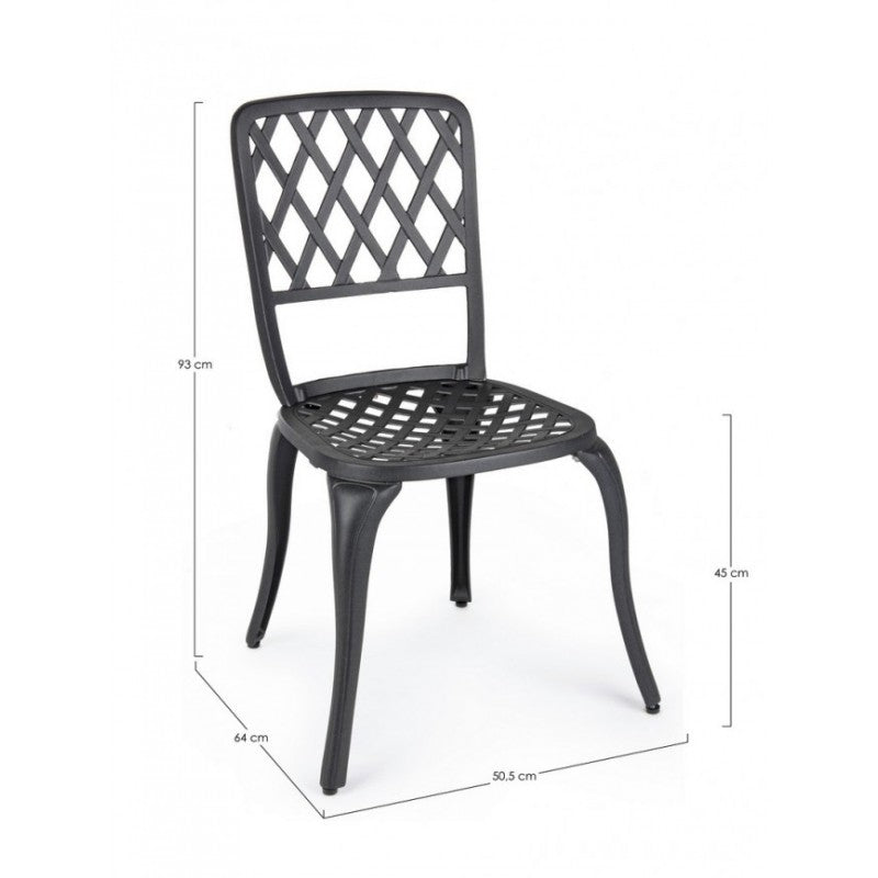 Sedia alluminio antracite esterno cm 44 x 46 x  89h