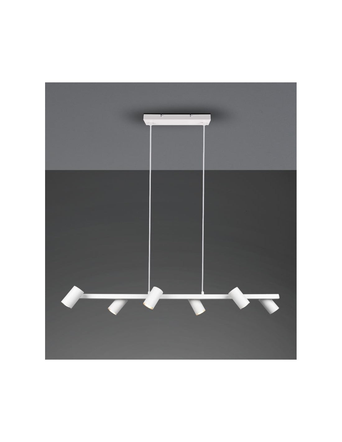 Lampadario Bianco 6 Spot Cilindrici GU10 Orientabili Marley Trio Lighting