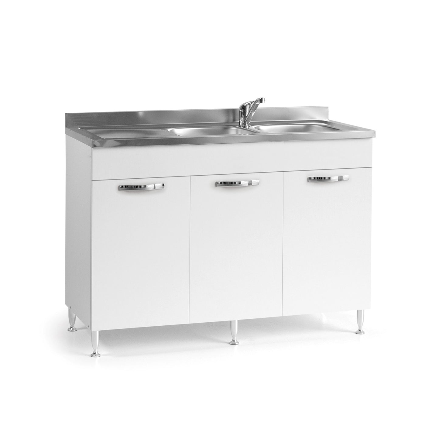 Sottolavello per cucina  3 ante Bianco reversibile Cm 120x50xH 85