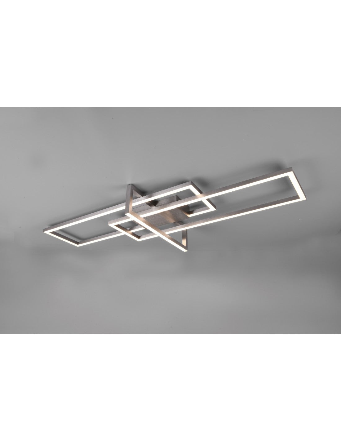 Plafoniera Salinas 3 Rettangoli Led 34w Nichel L100 cm Dimmerabile Trio Lighting