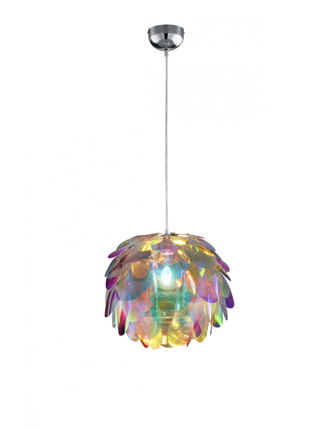 Sospensione Clover Cromo Pigna Multicolor Ø40 cm Trio Lighting