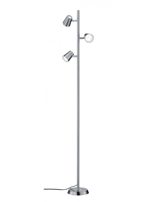 Piantana Fusto Lineare 3 Faretti Spot Led Narcos Nichel Trio Lighting