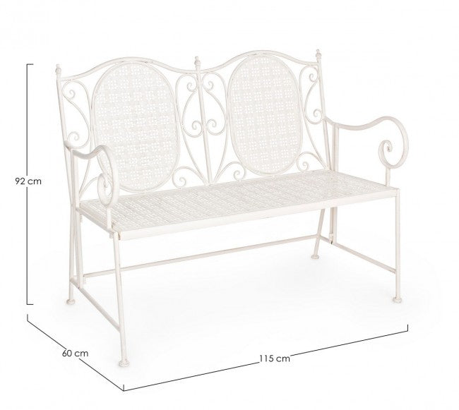Panca pieghevole due posti in acciaio Bianca EMILY 115x60x h92 cm