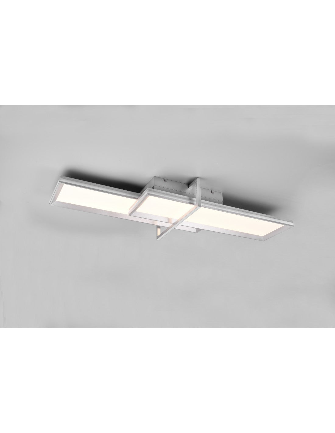 Lampada Da Soffitto 2 Rettangoli Led Dimmer Charleston Alluminio Trio Lighting