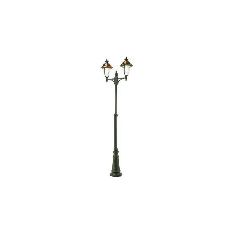 Palo con struttura in pressofusione di alluminio grigio e rame  da esterno  h. 244 cm