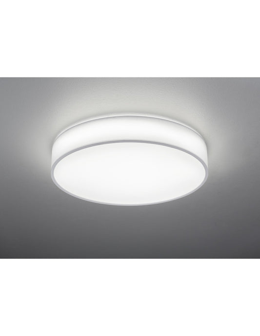 Plafoniera Led Dimmer Cambio Colore Stoffa Bianco Lugano Ø60 cm Trio Lighting