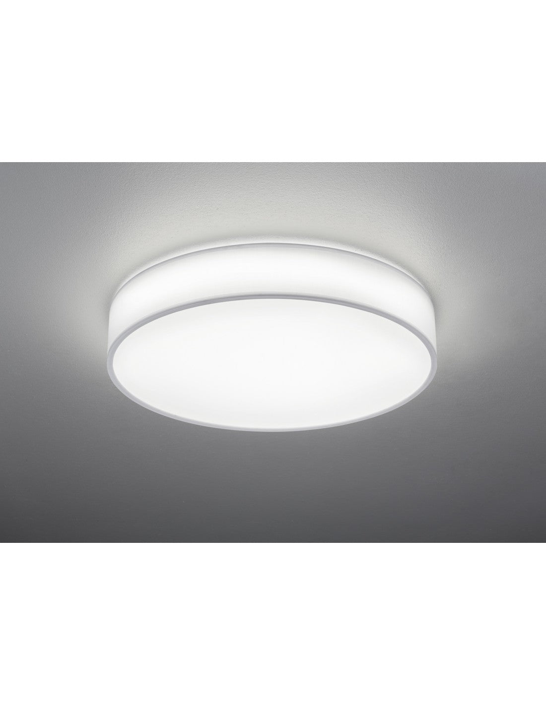 Plafoniera Led Dimmer Cambio Colore Stoffa Bianco Lugano Ø60 cm Trio Lighting