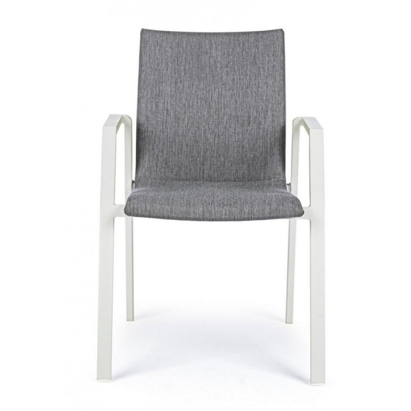 Sedia da giardino esterno bianco grigio impilabile
